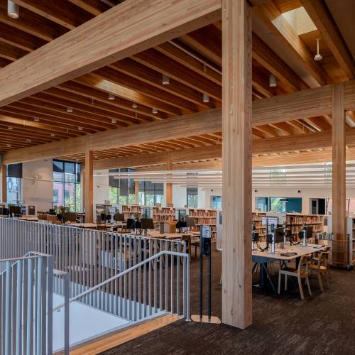  Interior of the new Albina Library with books, computers and seating, links to library’s construction page.