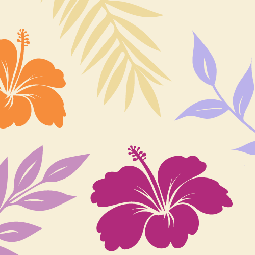 Illustrations of colorful flowers and leaves, links to information on how to celebrate AANHPI Heritage Month at the library.