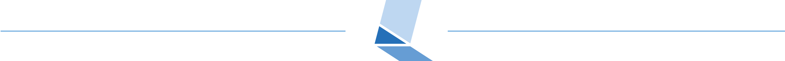 An L made of three parallelograms with a line on either side.